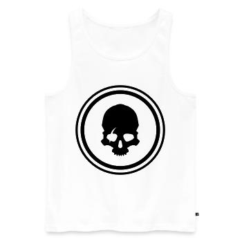 Skeleon Skull - Men's Premium Organic Tank Top - white - Front - Michal (187cm)