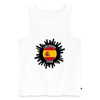 Carthagène Skyline Espagne Flag Souvenir de voyage - Débardeur bio Premium Homme - blanc - Devant - Michal (187cm)