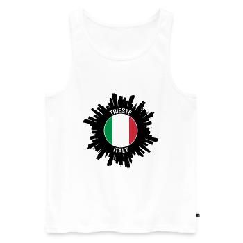 Trieste Skyline Italie Flag Souvenir de voyage - Débardeur bio Premium Homme - blanc - Devant - Michal (187cm)
