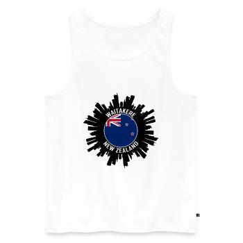 Waitakere Skyline Neuseeland Flagge Reise-Souvenir - Männer Premium Bio Tank Top - Weiß - Vorne - Michal (187cm)