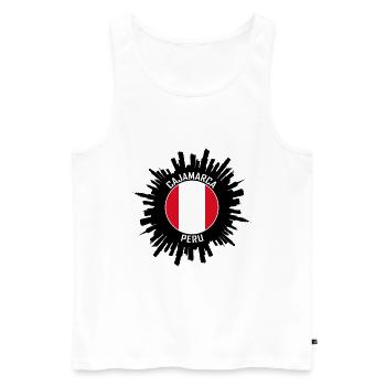 Cajamarca Skyline Pérou Flag Souvenir de voyage - Débardeur bio Premium Homme - blanc - Devant - Michal (187cm)