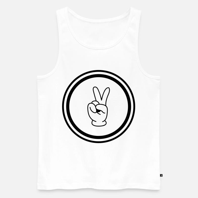 Peace Hand Comic - Männer Premium Bio Tank Top - Weiß