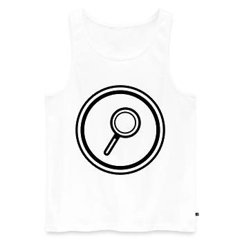 Magnifying glass icon - Men's Premium Organic Tank Top - white - Front - AI Model Male 178 light (178cm)