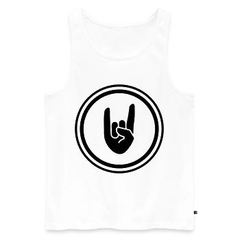 Party Hand Symbol - Men's Premium Organic Tank Top - white - Front - Michal (187cm)