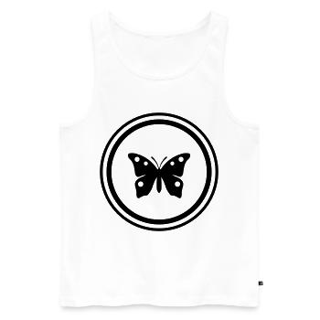 Symbole papillon - Débardeur bio Premium Homme - blanc - Devant - Michal (187cm)