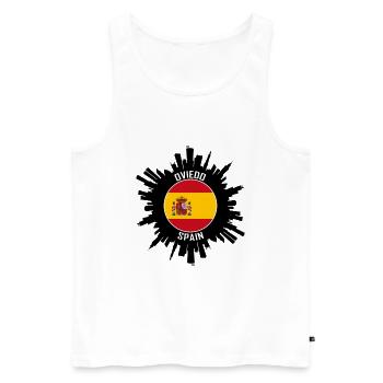 Oviedo Skyline Espagne Flag Souvenir de voyage - Débardeur bio Premium Homme - blanc - Devant - Michal (187cm)