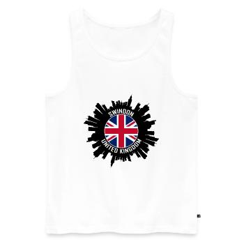 Swindon Skyline Uk Flag Travel Souvenir - Men's Premium Organic Tank Top - white - Front - Michal (187cm)