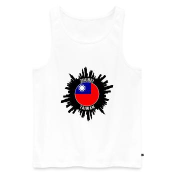 Zhubei Skyline Taiwan Flag Souvenir de voyage - Débardeur bio Premium Homme - blanc - Devant - Michal (187cm)