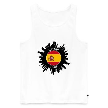 Mataro Skyline Espagne Flag Souvenir de voyage - Débardeur bio Premium Homme - blanc - Devant - Michal (187cm)