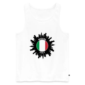 Modena Skyline Italien Flagge Reise-Souvenir - Männer Premium Bio Tank Top - Weiß - Vorne - AI Model Male 178 light (178cm)