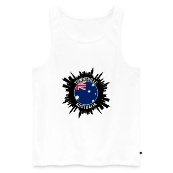 Townsville Skyline Australie Flag Souvenir de voyage - Débardeur bio Premium Homme - blanc - Devant - Michal (187cm)