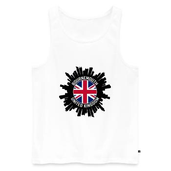 Bournemouth Skyline Uk Flag Travel Souvenir - Men's Premium Organic Tank Top - white - Front - Michal (187cm)