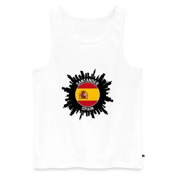 Santander Skyline Spanien Flagge Reise-Souvenir - Männer Premium Bio Tank Top - Weiß - Vorne - AI Model Male 178 light (178cm)