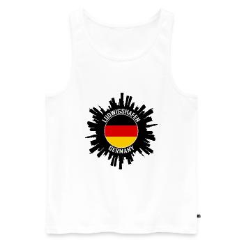 Ludwigshafen Skyline Allemagne Drapeau Souvenir de voyage - Débardeur bio Premium Homme - blanc - Devant - Michal (187cm)