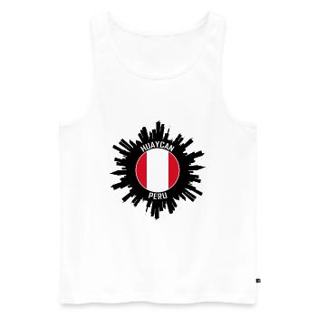 Huaycan Skyline Pérou Flag Souvenir de voyage - Débardeur bio Premium Homme - blanc - Devant - Michal (187cm)