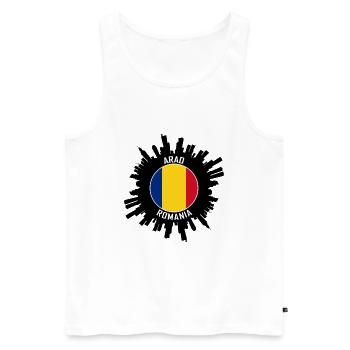 Arad Skyline Roumanie Flag Souvenir de voyage - Débardeur bio Premium Homme - blanc - Devant - Michal (187cm)