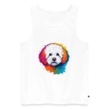 Bichon Frise - Men's Premium Organic Tank Top - white - Front - Michal (187cm)