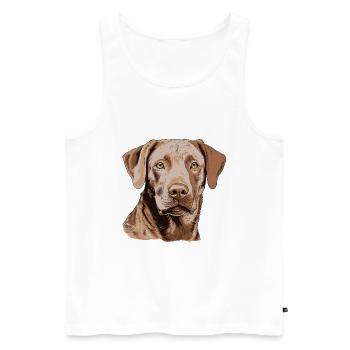 Chesapeake Bay Retriever - Männer Premium Bio Tank Top - Weiß - Vorne - Michal (187cm)