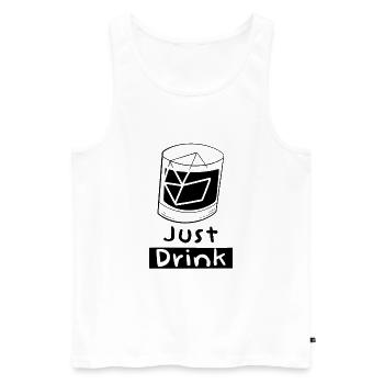 Just drink - Men's Premium Organic Tank Top - white - Front - AI Model Male 178 light (178cm)