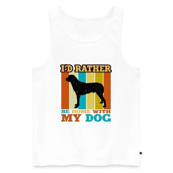 Anatolian Shephard Dog Silhouette Retro Sunset - Men's Premium Organic Tank Top - white - Front - AI Model Male 178 light (178cm)