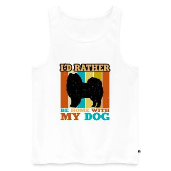 American Eskimo Dog Love Silhouette Vintage Sunset - Débardeur bio Premium Homme - blanc - Devant - AI Model Male 178 light (178cm)