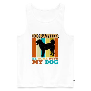 Appenzeller Sennenhund Dog Silhouette Retro Sunset - Men's Premium Organic Tank Top - white - Front - Michal (187cm)