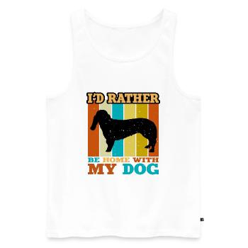 Basset Bleu De Gascogne Dog Silhouette Retro Sun - Débardeur bio Premium Homme - blanc - Devant - AI Model Male 178 light (178cm)