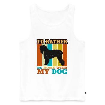 Noir Terrier Russe Chien Silhouette Rétro Coucher de Soleil - Débardeur bio Premium Homme - blanc - Devant - Michal (187cm)