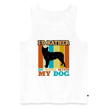 Blue Heeler Dog Lover Silhouette Vintage Sunset - Men's Premium Organic Tank Top - white - Front - AI Model Male 178 light (178cm)