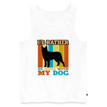 Bouvier Des Ardennes Hund Silhouette Retro Sunset - Männer Premium Bio Tank Top - Weiß - Vorne - AI Model Male 178 light (178cm)