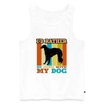 Borzoi Dog Lover Silhouette Vintage Sunset - Men's Premium Organic Tank Top - white - Front - Michal (187cm)