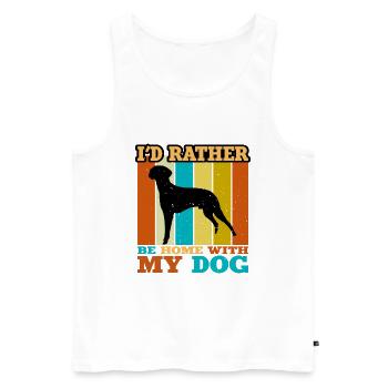 Braque Francais Dog Love Silhouette Vintage Sunset - Men's Premium Organic Tank Top - white - Front - Michal (187cm)
