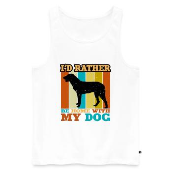 Cao De Castro Laboreiro Hund Silhouette Retro Sonne - Männer Premium Bio Tank Top - Weiß - Vorne - Michal (187cm)