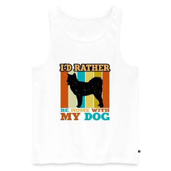 Canadian Eskimo Dog Love Silhouette Vintage Sunset - Débardeur bio Premium Homme - blanc - Devant - Michal (187cm)