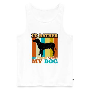 Chien Francais Blanc Et Noir Dog Silhouette Retro - Men's Premium Organic Tank Top - white - Front - AI Model Male 178 light (178cm)