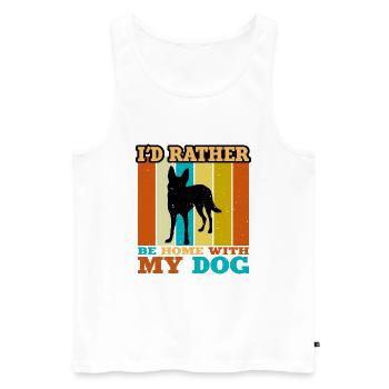 Carolina Dog Lover Silhouette Vintage Sunset - Débardeur bio Premium Homme - blanc - Devant - Michal (187cm)