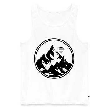 Mountains Symbol Mountains Circle - Men's Premium Organic Tank Top - white - Front - Michal (187cm)