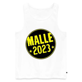 Malle 2023 - Männer Premium Bio Tank Top - Weiß - Vorne - Michal (187cm)