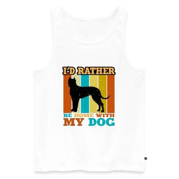 Cordoba Fighting Dog Lover Silhouette Retro Sunset - Men's Premium Organic Tank Top - white - Front - AI Model Male 178 light (178cm)