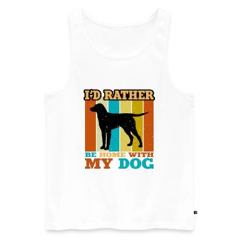Curly Coated Retriever Dog Silhouette Retro Sunset - Men's Premium Organic Tank Top - white - Front - Michal (187cm)