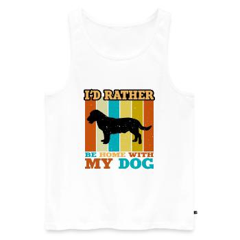 Drever Hundeliebhaber Silhouette Vintage Sonnenuntergang - Männer Premium Bio Tank Top - Weiß - Vorne - Michal (187cm)