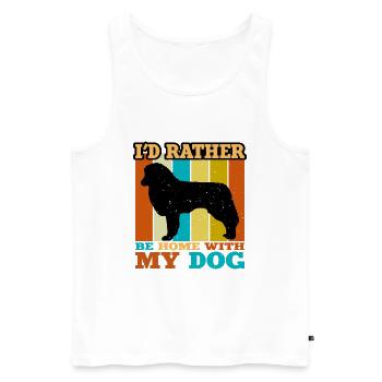Berger Anglais Chien Amoureux Silhouette Rétro Coucher de soleil - Débardeur bio Premium Homme - blanc - Devant - Michal (187cm)