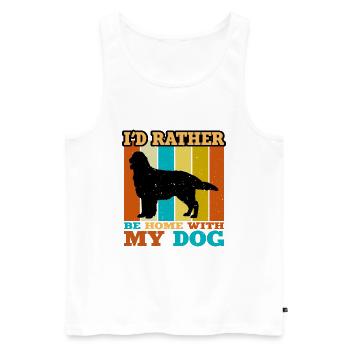 Flat Coated Retriever Dog Silhouette Retro Sunset - Débardeur bio Premium Homme - blanc - Devant - Michal (187cm)