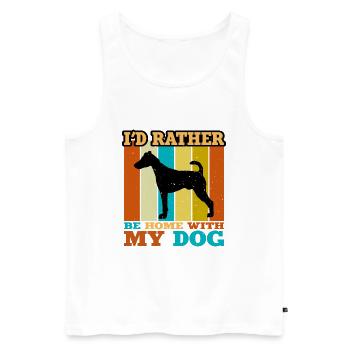 Fox Terrier Smooth Dog Silhouette Retro Sunset - Débardeur bio Premium Homme - blanc - Devant - Michal (187cm)