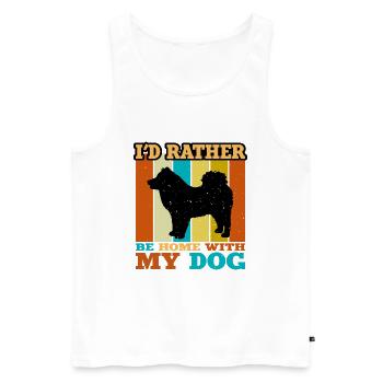 Eurasier Dog Lover Silhouette Vintage Sunset - Men's Premium Organic Tank Top - white - Front - Michal (187cm)