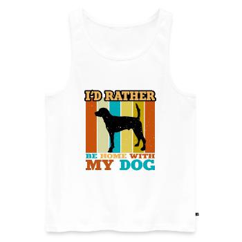 Français Foxhound Dog Lover Silhouette Retro Sunset - Débardeur bio Premium Homme - blanc - Devant - Michal (187cm)