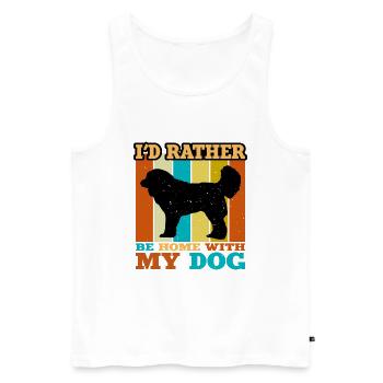 Georgian Schäferhund Liebe Silhouette Retro Sonnenuntergang - Männer Premium Bio Tank Top - Weiß - Vorne - Michal (187cm)