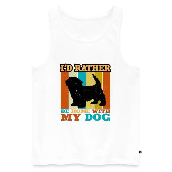 Havenese Dog Lover Silhouette Vintage Sunset - Débardeur bio Premium Homme - blanc - Devant - Michal (187cm)