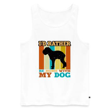 Griffon Bruxellois Dog Silhouette Retro Sunset - Men's Premium Organic Tank Top - white - Front - Michal (187cm)