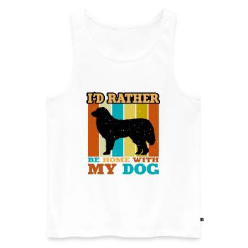 Great Pyrénées Dog Lover Silhouette Vintage Sunset - Débardeur bio Premium Homme - blanc - Devant - Michal (187cm)
